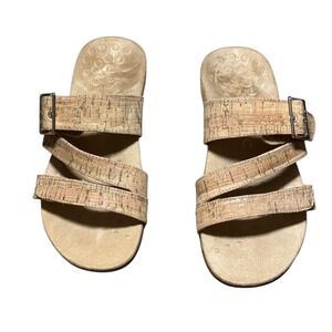 Vionic Adjustable Cork Strap Sandals Comfort Orthopedic‎ Slides sz 8